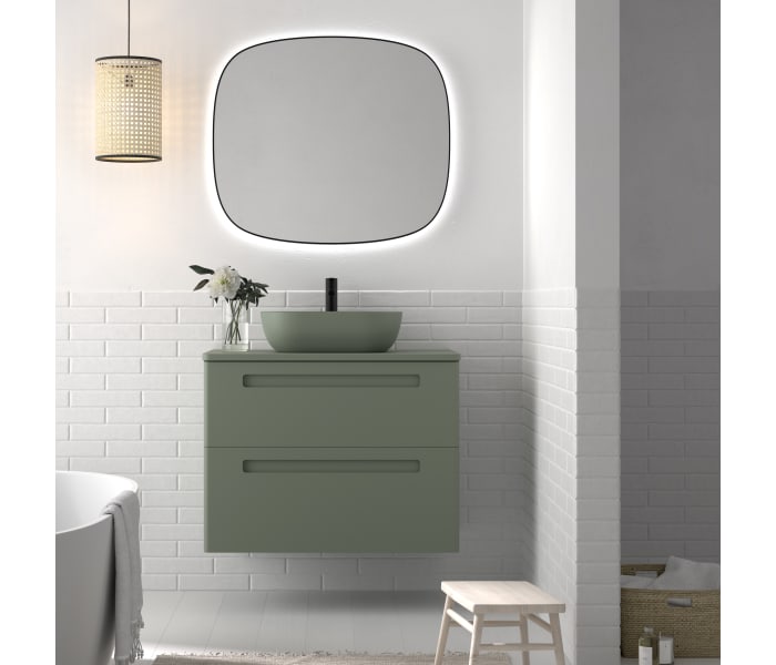 Conjunto mueble de baño con lavabo sobre encimera de microtec Avila Dos Paris Principal 2