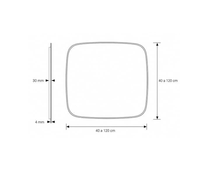 Espejo de baño con luz LED Bruntec Selene Croquis 4