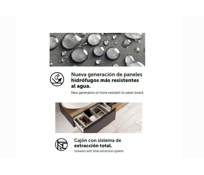 Mueble de baño con encimera de madera Coycama Landes opción 12