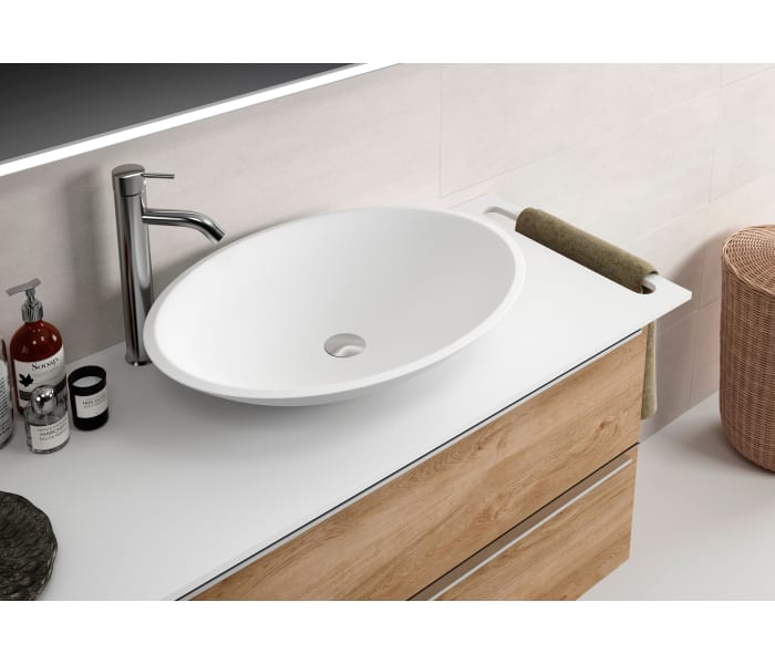 Lavabo sobre encimera fondo Coycama Oval Detalle 1