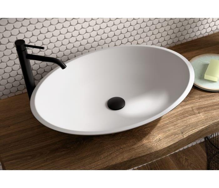 Lavabo sobre encimera fondo Coycama Oval Detalle 2