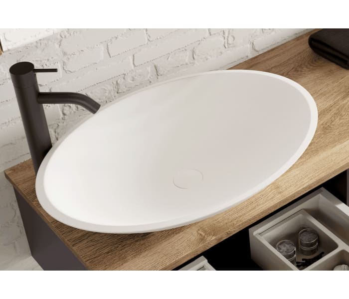 Lavabo sobre encimera fondo Coycama Oval Detalle 3