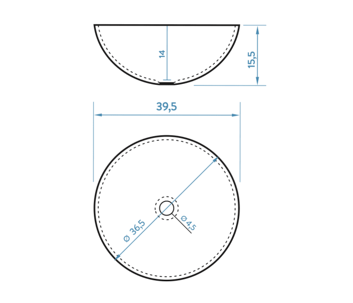 Lavabo sobre encimera Bruntec Top Croquis 3