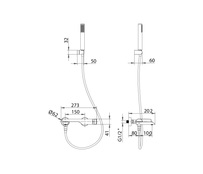 Grifo de Bañera Imex Dinamarca Croquis 9