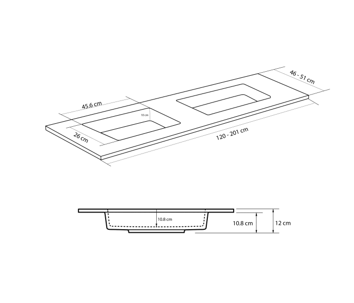 Lavabo encastrado Bruntec Ideal Croquis 1