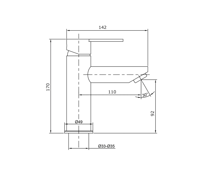 Grifo de lavabo GME Iony Croquis 2