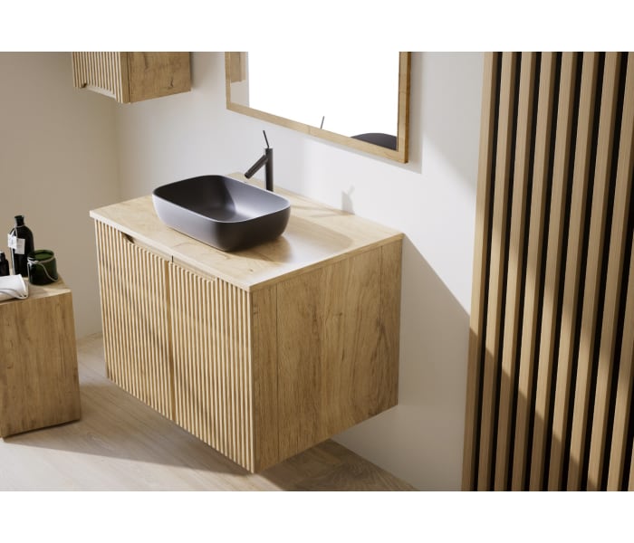 Mueble de Baño de madera maciza a Medida con encimera Bruntec Alpes 14 Detalle 2