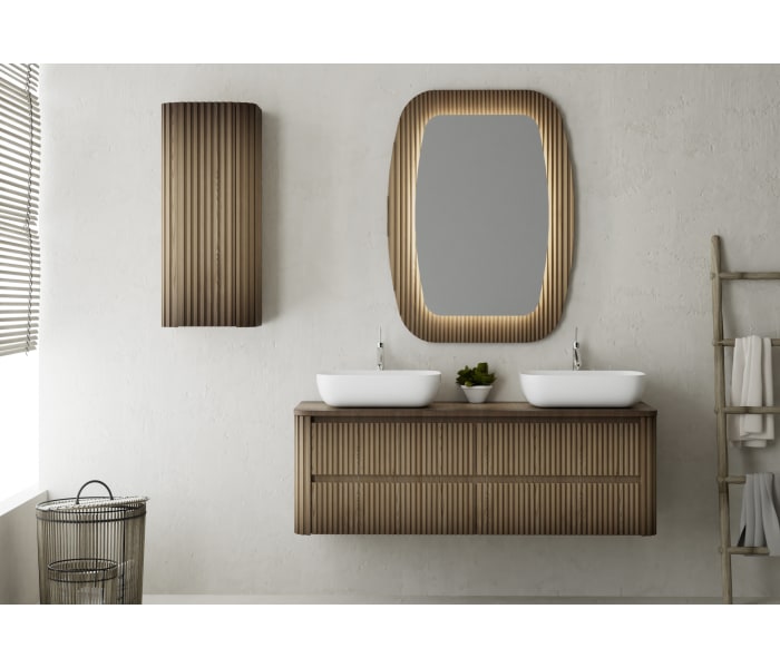 Mueble de baño con encimera de madera maciza Bruntec Baviera Principal 2