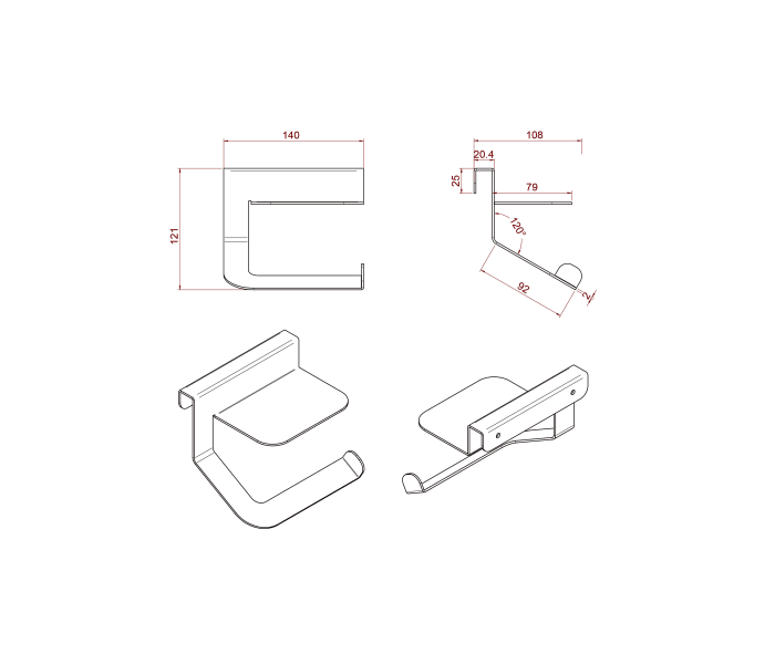 Portarollo de baño Salgar Minimal Croquis 4