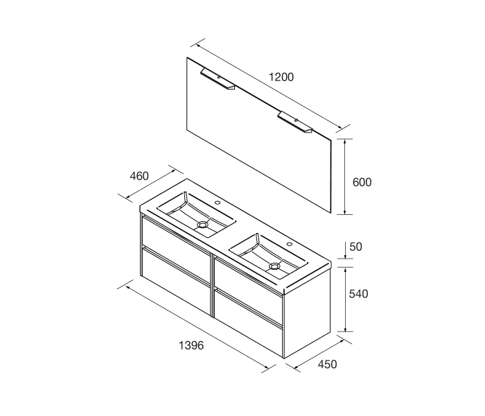Conjunto mueble de baño Salgar Noja Croquis 10