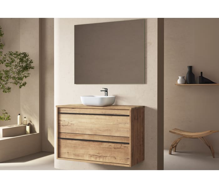Muebles de baño con encimera de madera Bruntec Candem Principal 0