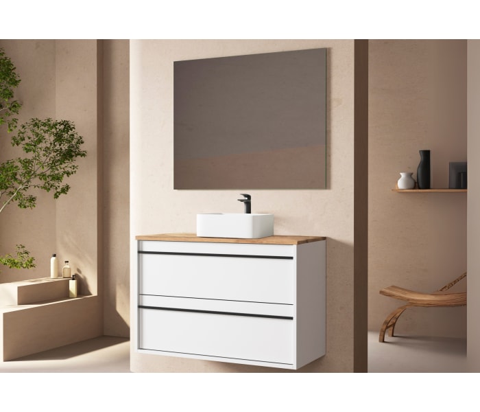 Muebles de baño con encimera de madera Bruntec Candem Principal 2
