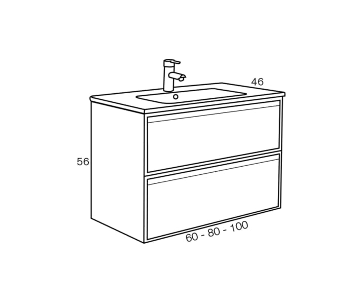 Conjunto mueble de baño Sanchís Zama Croquis 2