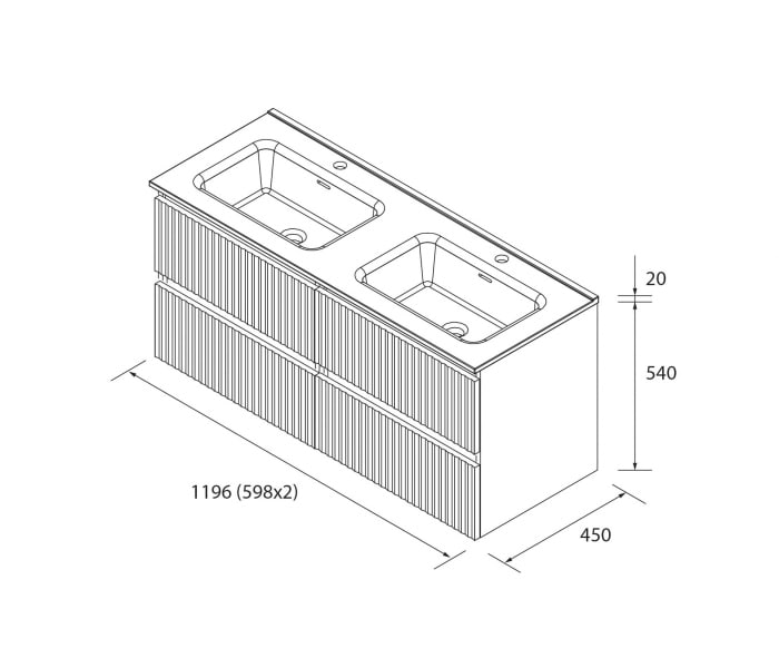 Conjunto mueble de baño Salgar Kira Croquis 17