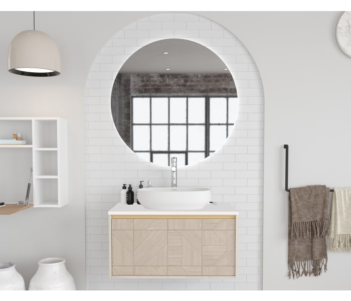 Mueble de baño con encimera de madera hidrófuga Torvisco Duc Principal 0