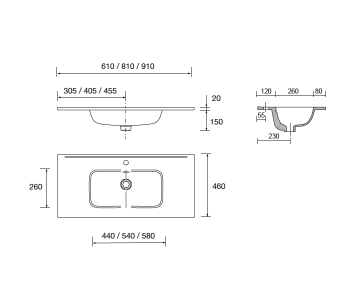 Conjunto mueble de baño Salgar Luva Croquis 5