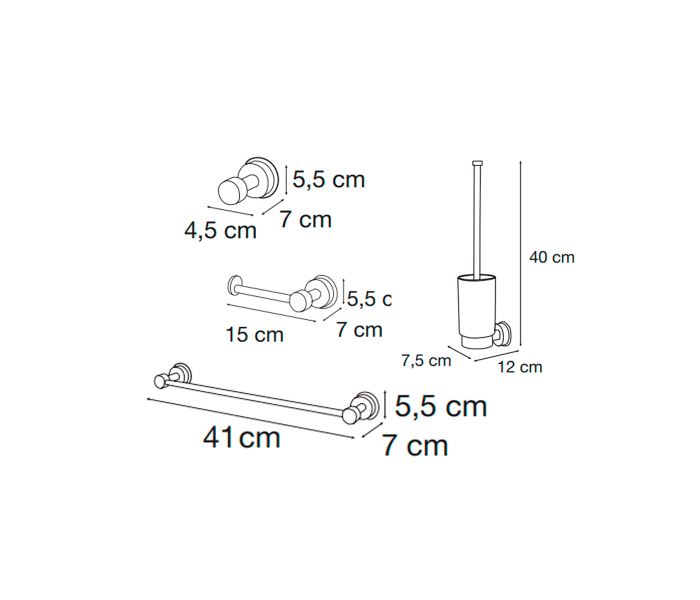 Conjunto de accesorios de baño Mediterránea Arena Croquis 5