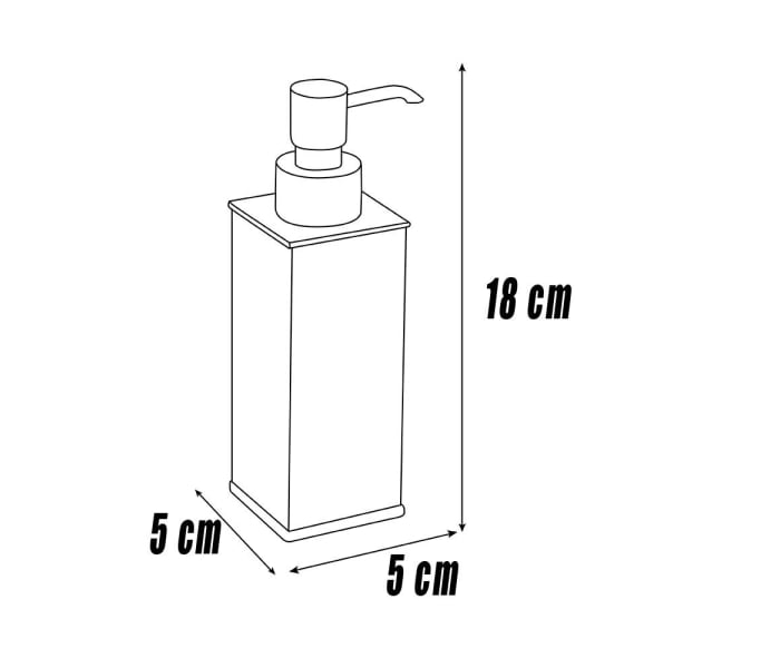 Dosificador de jabón de encimera cromo 5x5x18cm Leo de Mediterránea del baño