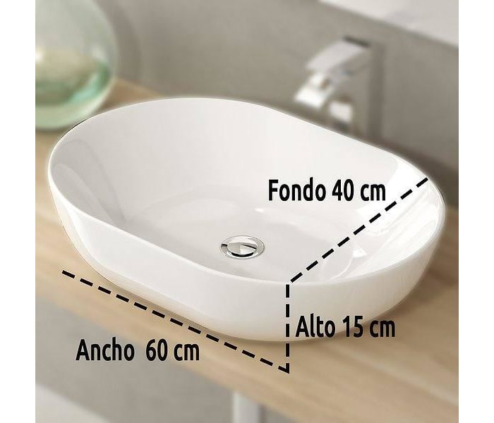 Lavabo sobre encimera Art and Bath Mónaco 60 Detalle 1