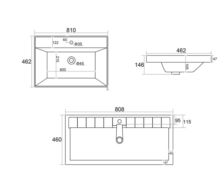 Conjunto mueble de baño Royo Vora Croquis 15