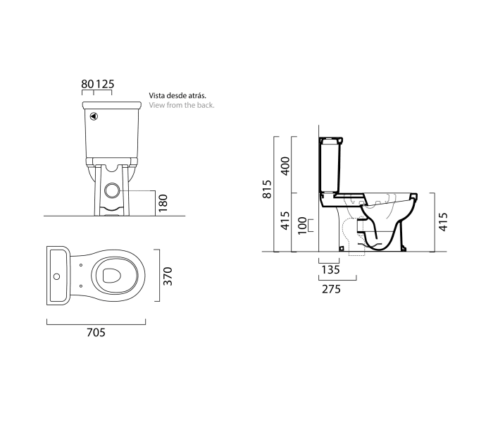 Pack inodoro + bidé de Bruntec Classic Croquis 6