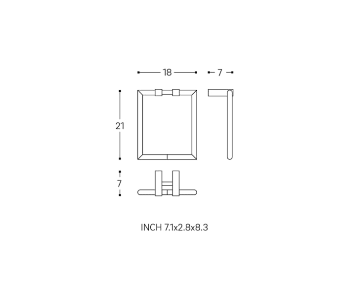 Toallero de baño Cosmic Metric Croquis 3