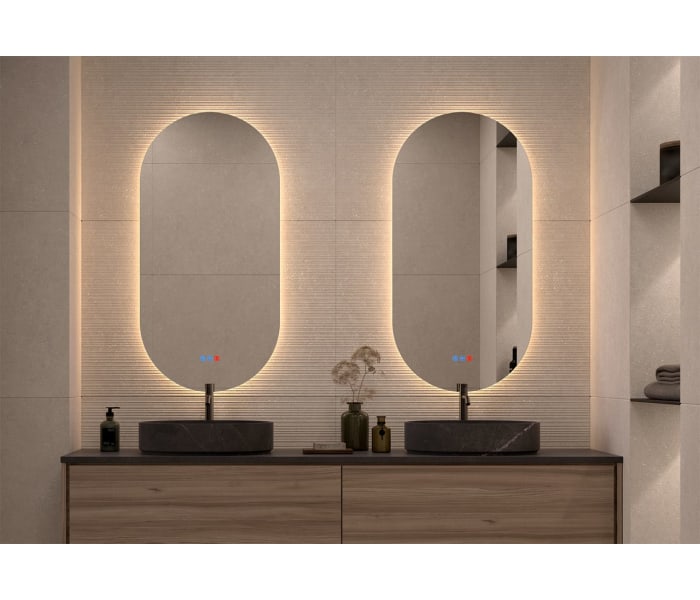 Espejo de baño con luz LED Bruntec Delta Principal 4
