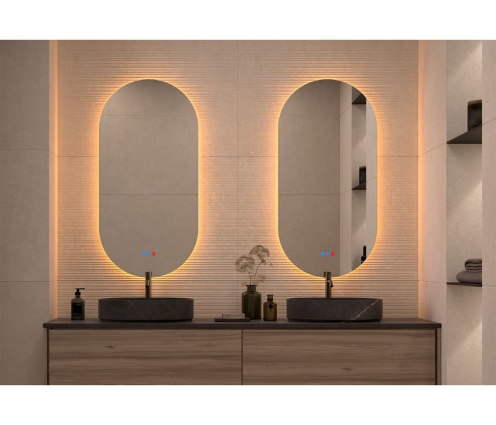 Espejo de baño con luz LED Bruntec Delta Principal 6