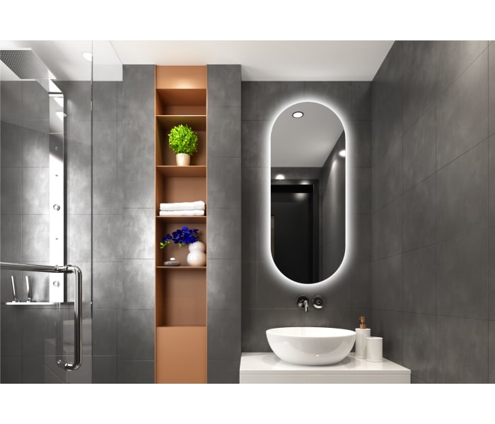 Espejo de baño con luz LED Bruntec Cápsula Principal 0