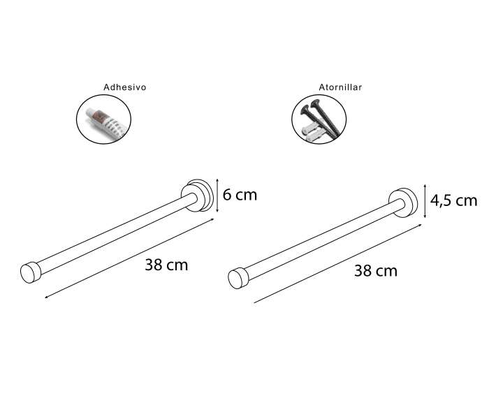 Toallero de baño lateral Mediterránea del baño Kappa Croquis 1