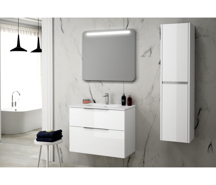 Conjunto mueble de baño fondo reducido 41cm Coycama Comet tirador cromo Principal 1