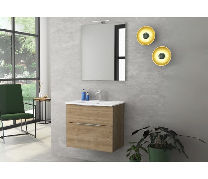 Conjunto mueble de baño fondo reducido 41cm Coycama Comet tirador cromo Principal 2