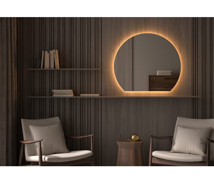 Espejo media luna con luz LED Bruntec Zoni Ambiente 9
