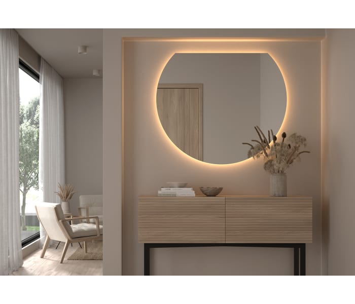 Espejo media luna con luz LED Bruntec Zoni Principal 4