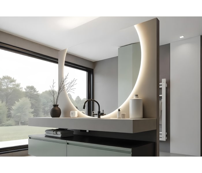 Espejo media luna con luz LED Bruntec Zoni Ambiente 6