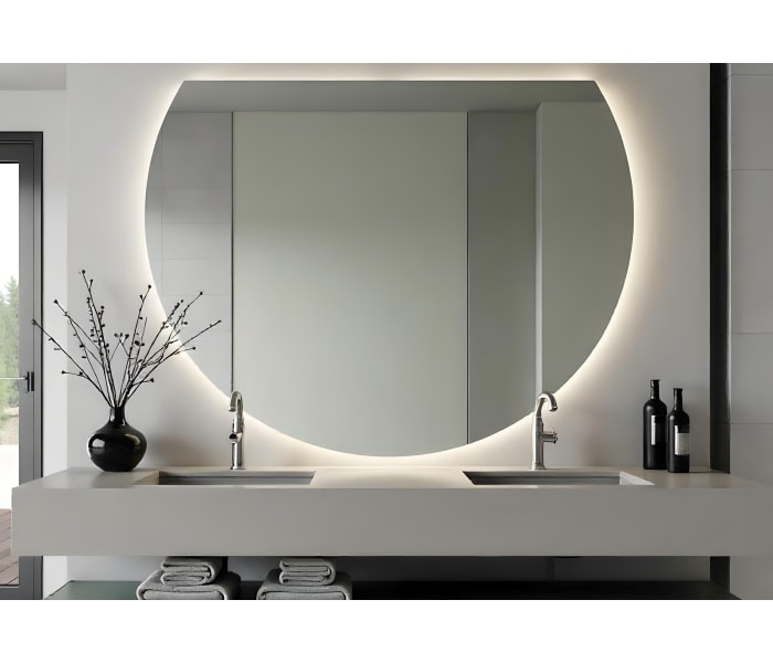 Espejo media luna con luz LED Bruntec Zoni Principal 3