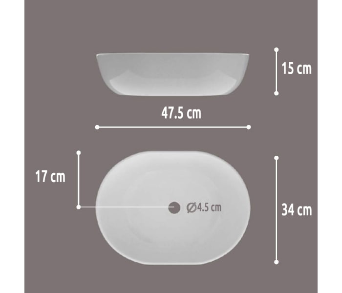 Lavabo sobre encimera Art and Bath Mónaco Croquis 2