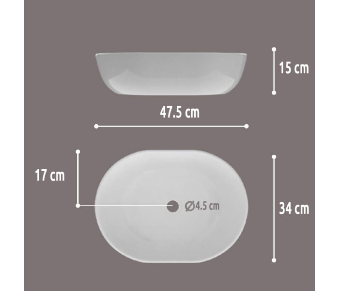 Lavabo sobre encimera Art and Bath Monaco Croquis 2