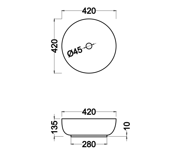 Lavabo sobre encimera Bruntec Sette Croquis 2