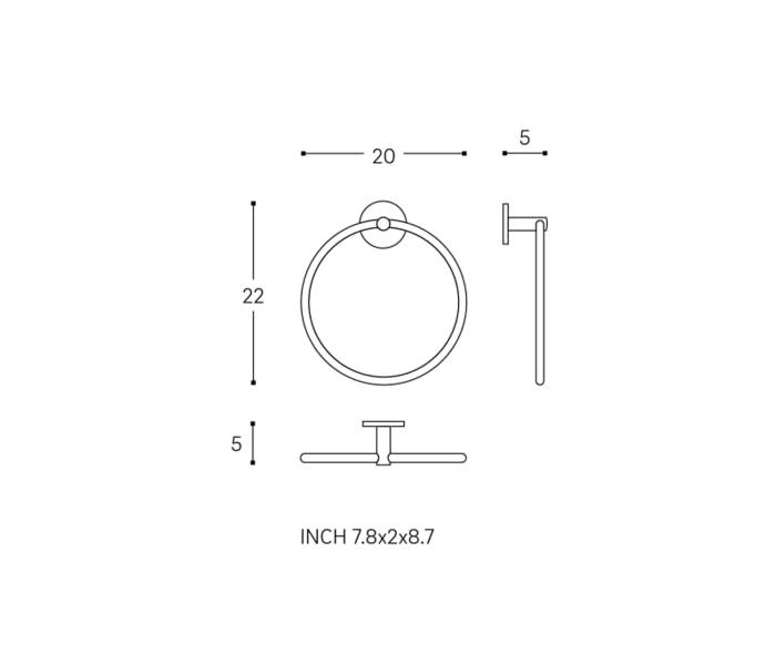 Toallero aro de baño Cosmic Duo Round Croquis 4
