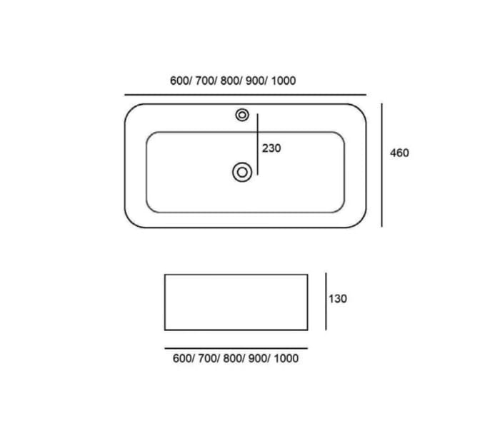 Lavabo sobre encimera Bruntec Loft Croquis 2