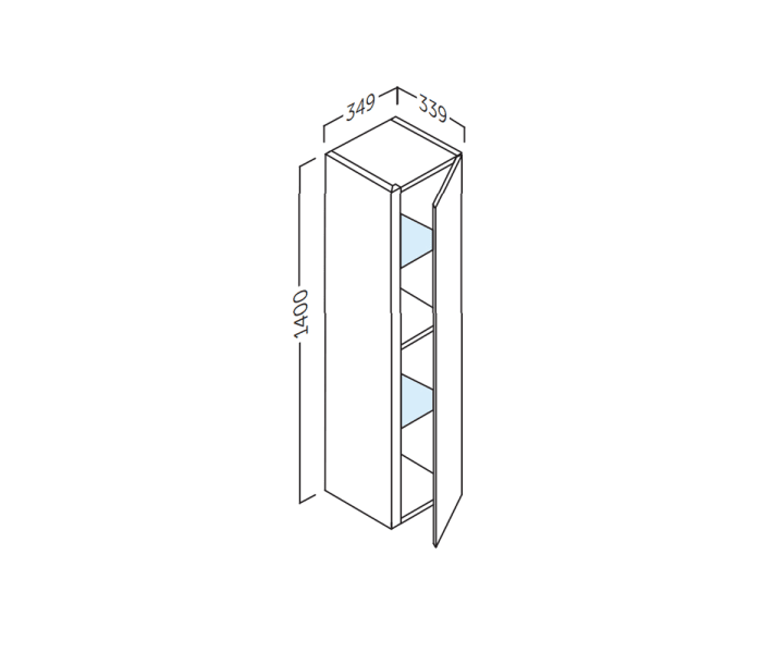 Columna de baño Coycama Lambda frente textura dune Croquis 16