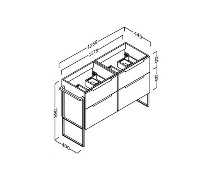 Mueble de baño Coycama Galsaky industrial Croquis 11