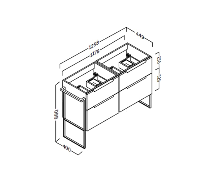 Mueble de baño Coycama Galsaky industrial Croquis 5