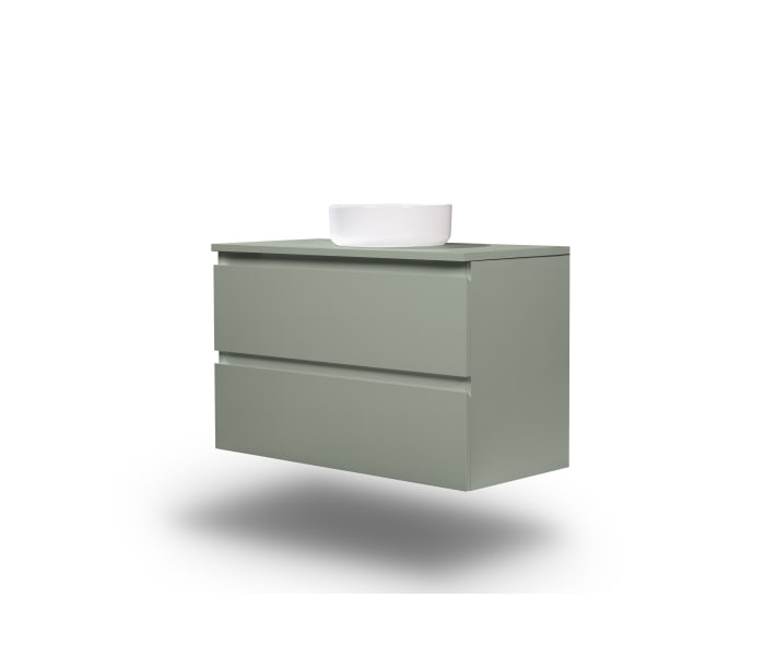 Mueble de baño MDF lacado con encimera de madera Bruntec Vilma Principal 6