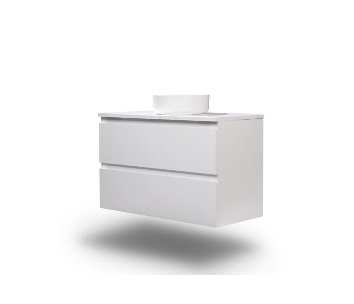 Mueble de baño MDF lacado con encimera de madera Bruntec Vilma Principal 3
