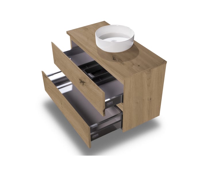 Mueble de baño MDF lacado con encimera de madera Bruntec Vilma Detalle 26