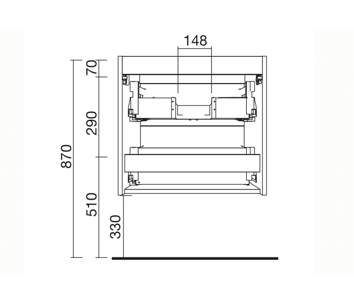 Mueble de baño con encimera  solid surface Salgar Renoir Croquis 2