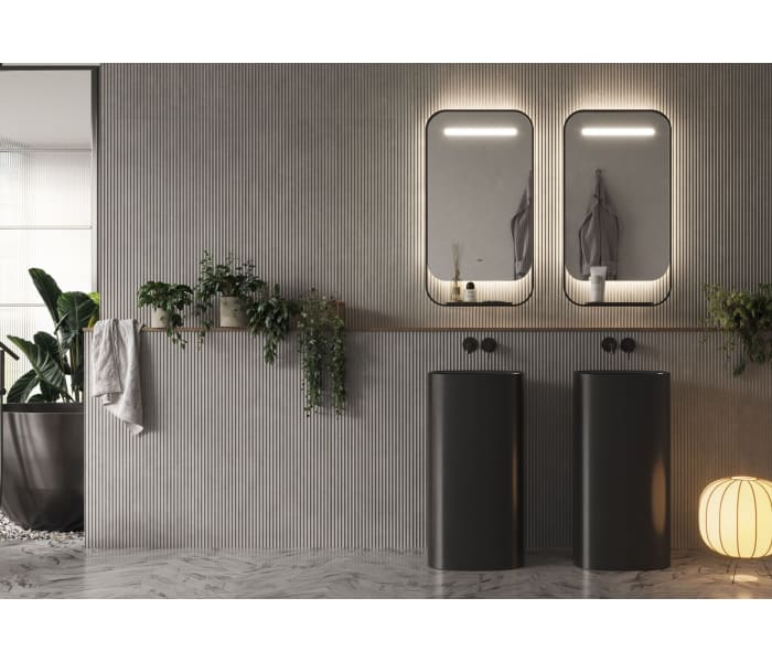 Espejo de baño con luz LED con repisa y cargador para móvil Ledimex Concept Principal 1