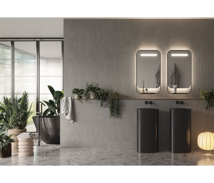 Espejo de baño con luz LED con repisa y cargador para móvil Ledimex Concept Ambiente 6
